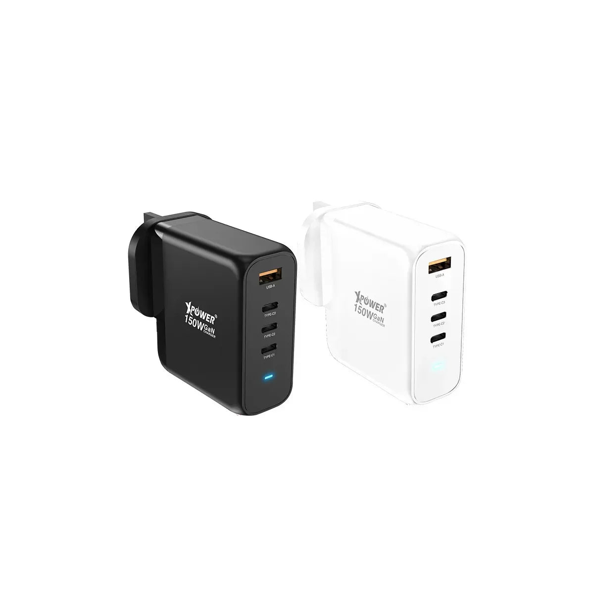 XPower 150W 4 Output GaN Wall Charger - Black - Tashqila XPower 150W 4 Output GaN Wall Charger - Black - Tashqila